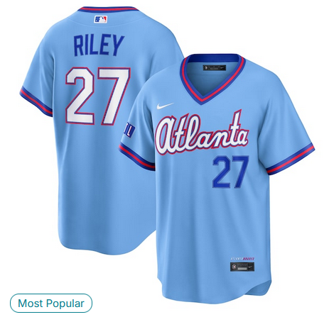 Men Atlanta Braves #27 Riley blue Nike 2026 City Connect Stadium Jersey->atlanta braves->MLB Jersey
